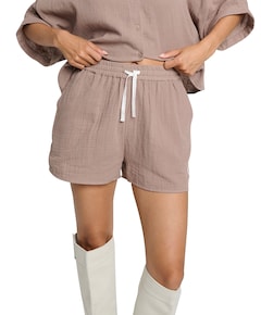 CRINKLE dames korte broek beige