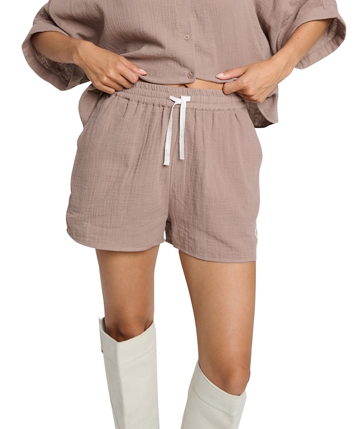 CRINKLE dames korte broek beige