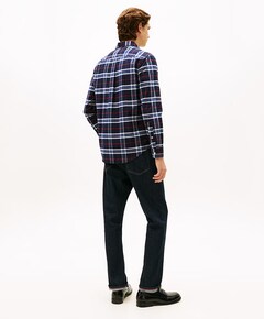 Heren overhemd lange mouw blauw