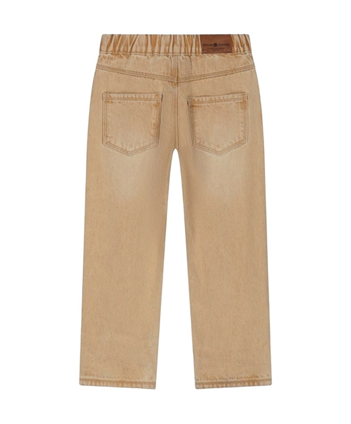 Wide Fit Full Elastic jongens broek beige