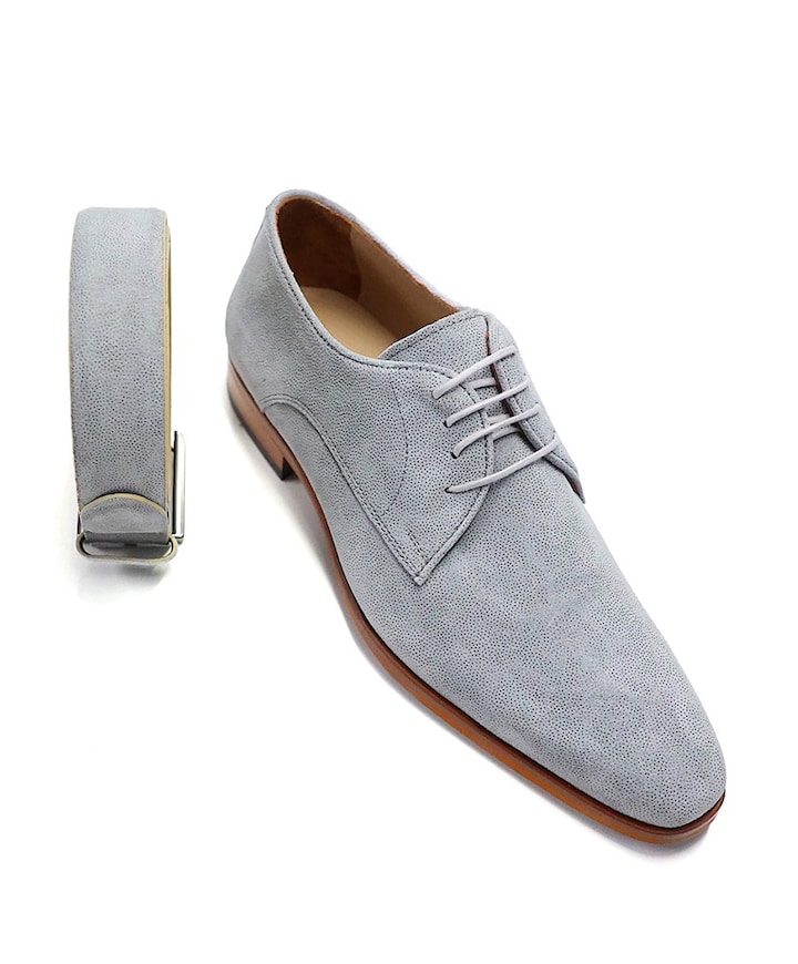 Just2ofus heren veterschoenen grijs