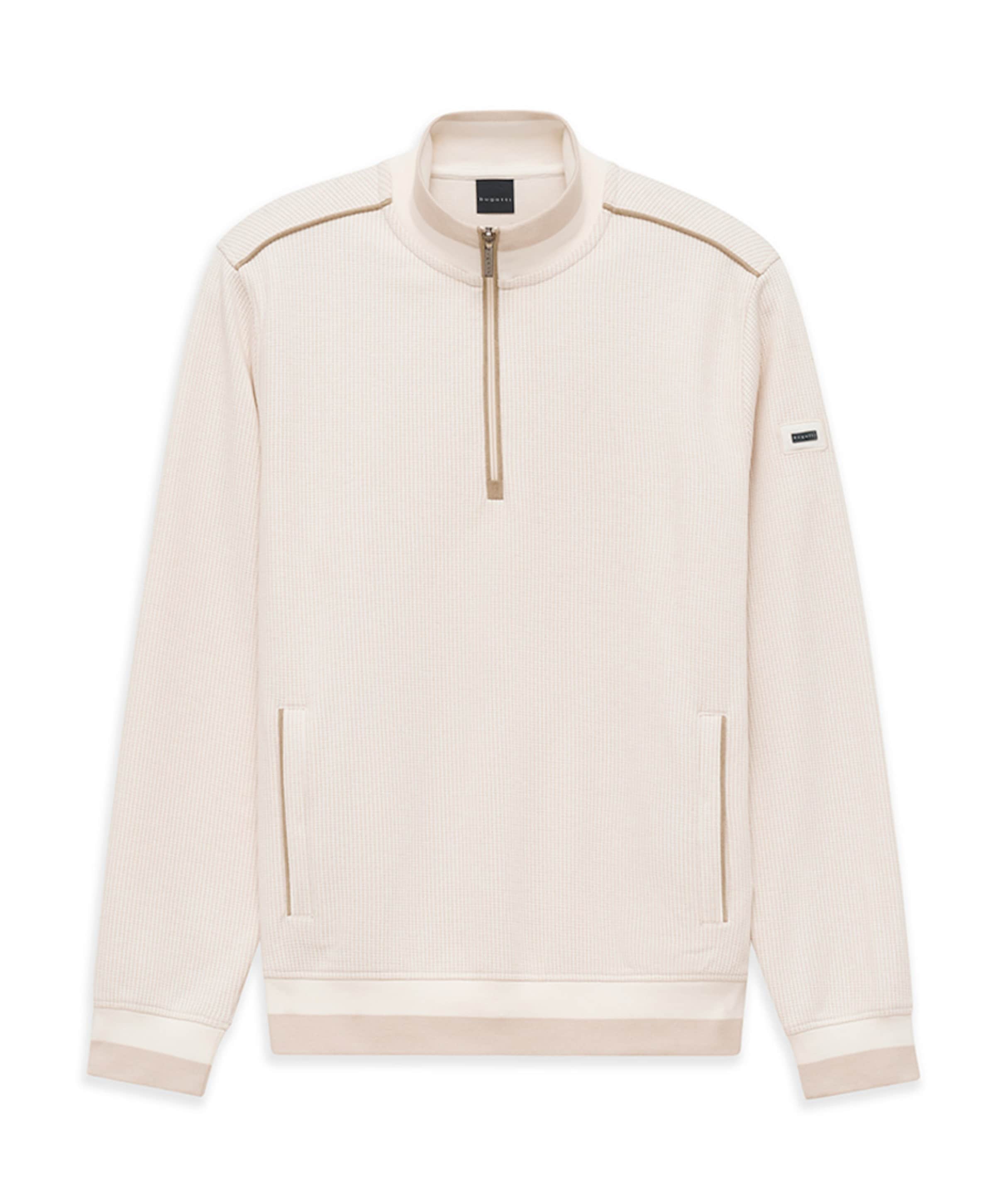 Heren trui met rits ecru