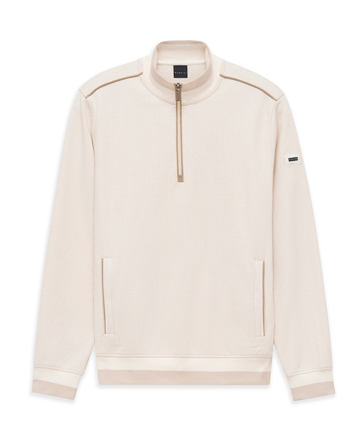 Heren trui met rits ecru