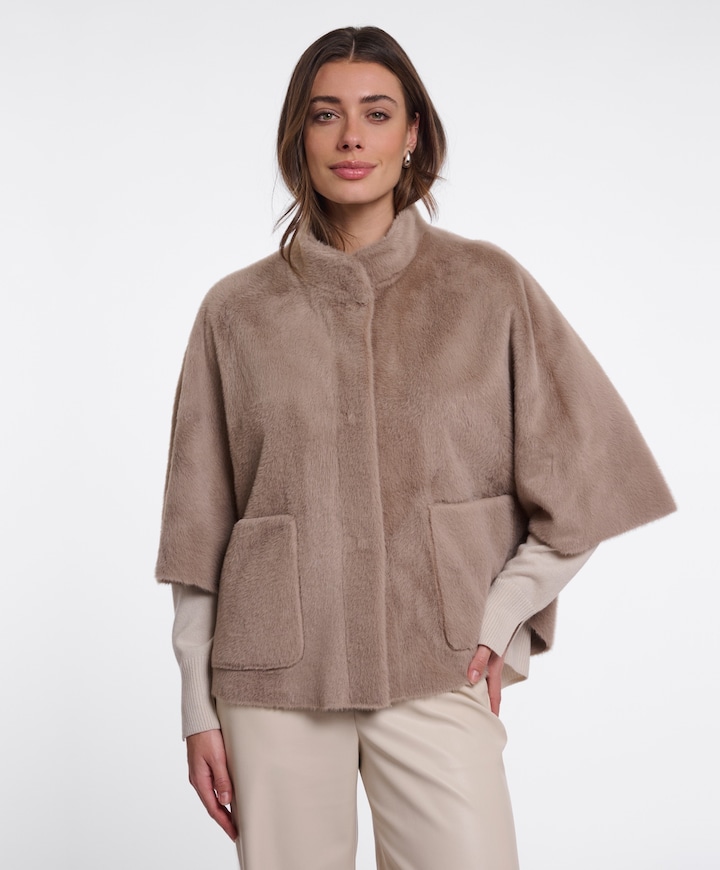 Dames cape beige
