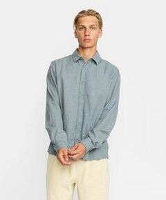 Heren overhemd lange mouw blauw