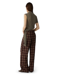 ZION BROWN SQUARED dames broek bruin