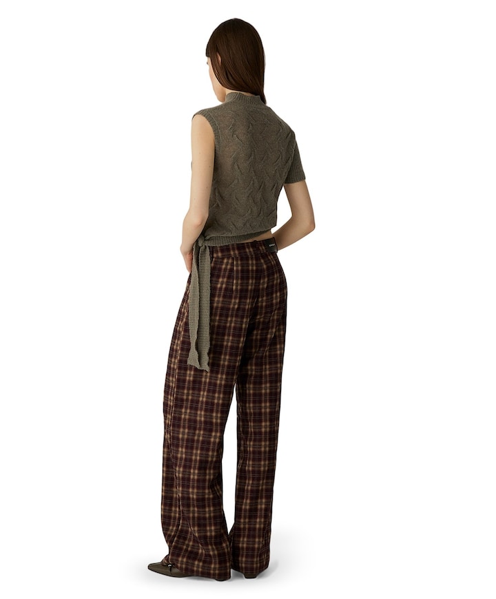 ZION BROWN SQUARED dames broek bruin
