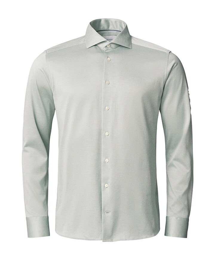 Heren overhemd lange mouw groen