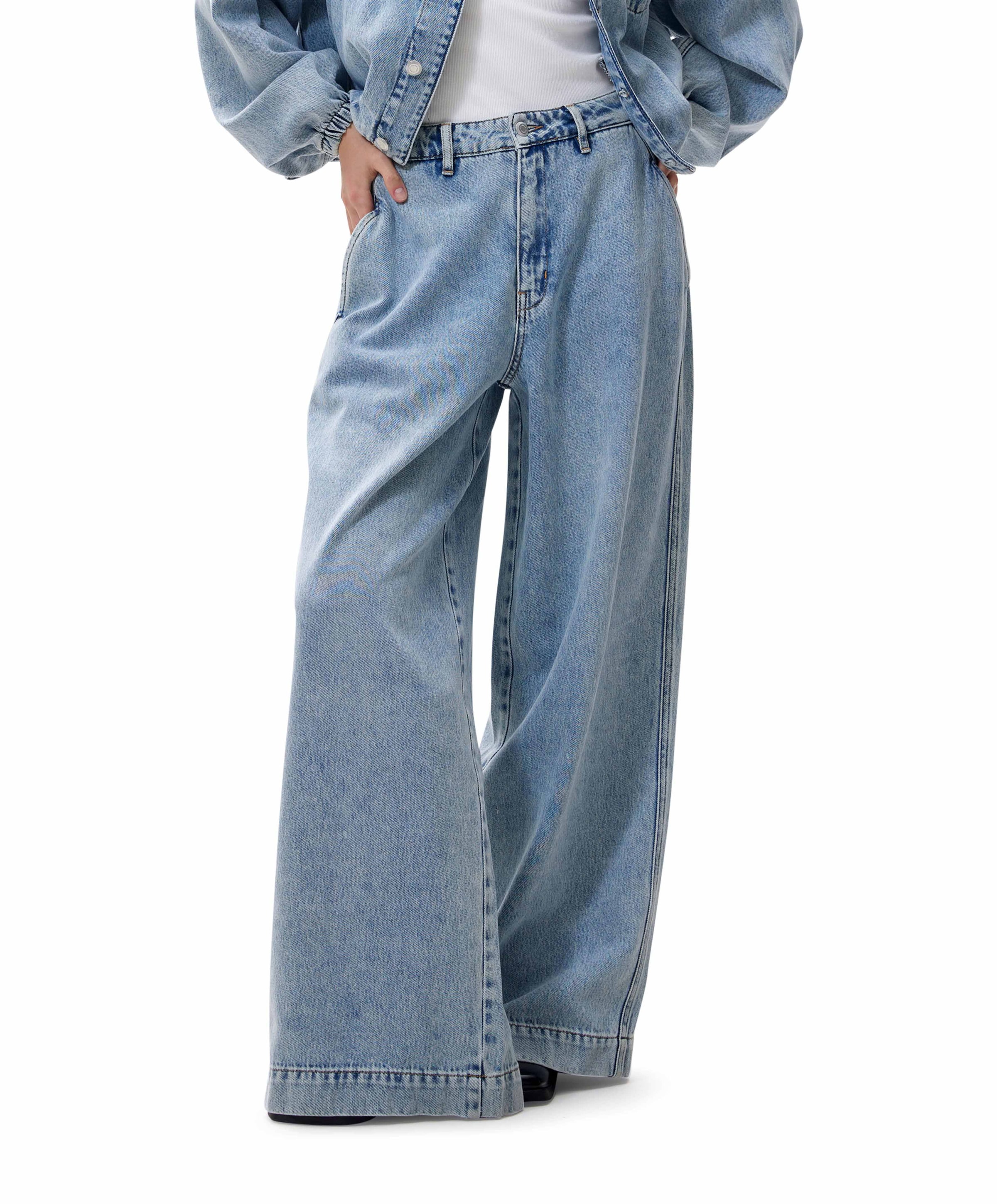 Wide leg jeans blauw