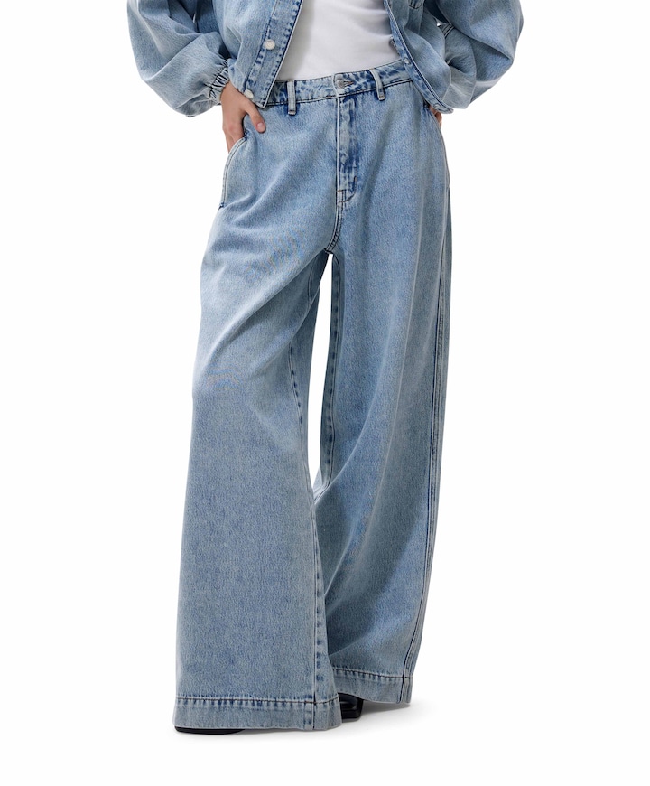 Wide leg jeans blauw