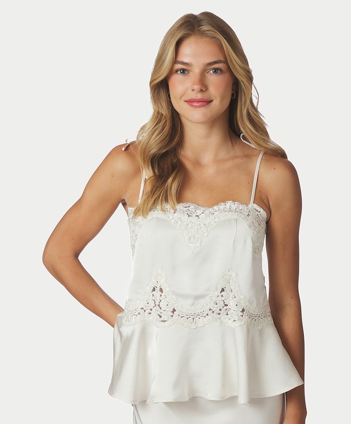 Dames top ecru
