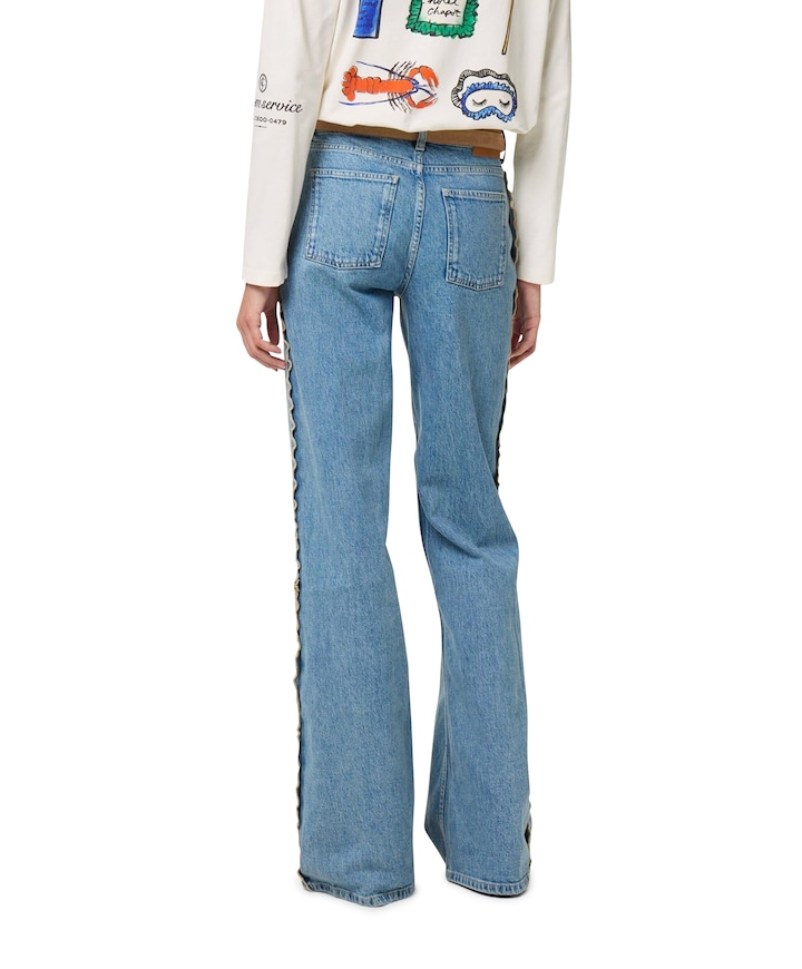 Thea Wide Leg Jeans dames jeans blauw