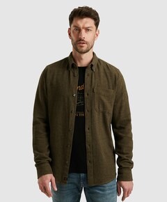 Heren overhemd lange mouw groen