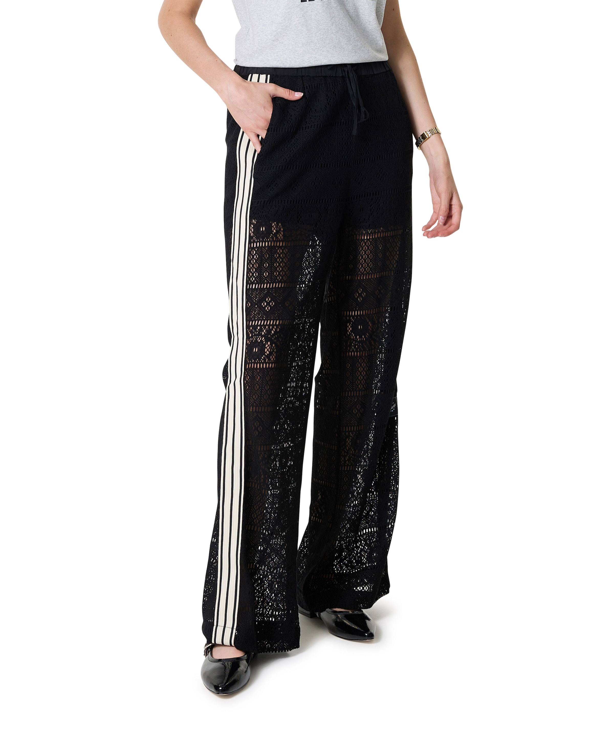 Utopia Lace Tie broek zwart