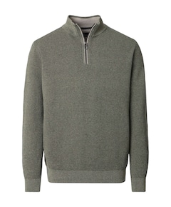 Heren trui met rits groen