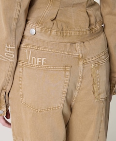 Baggy Patched dames jeans beige