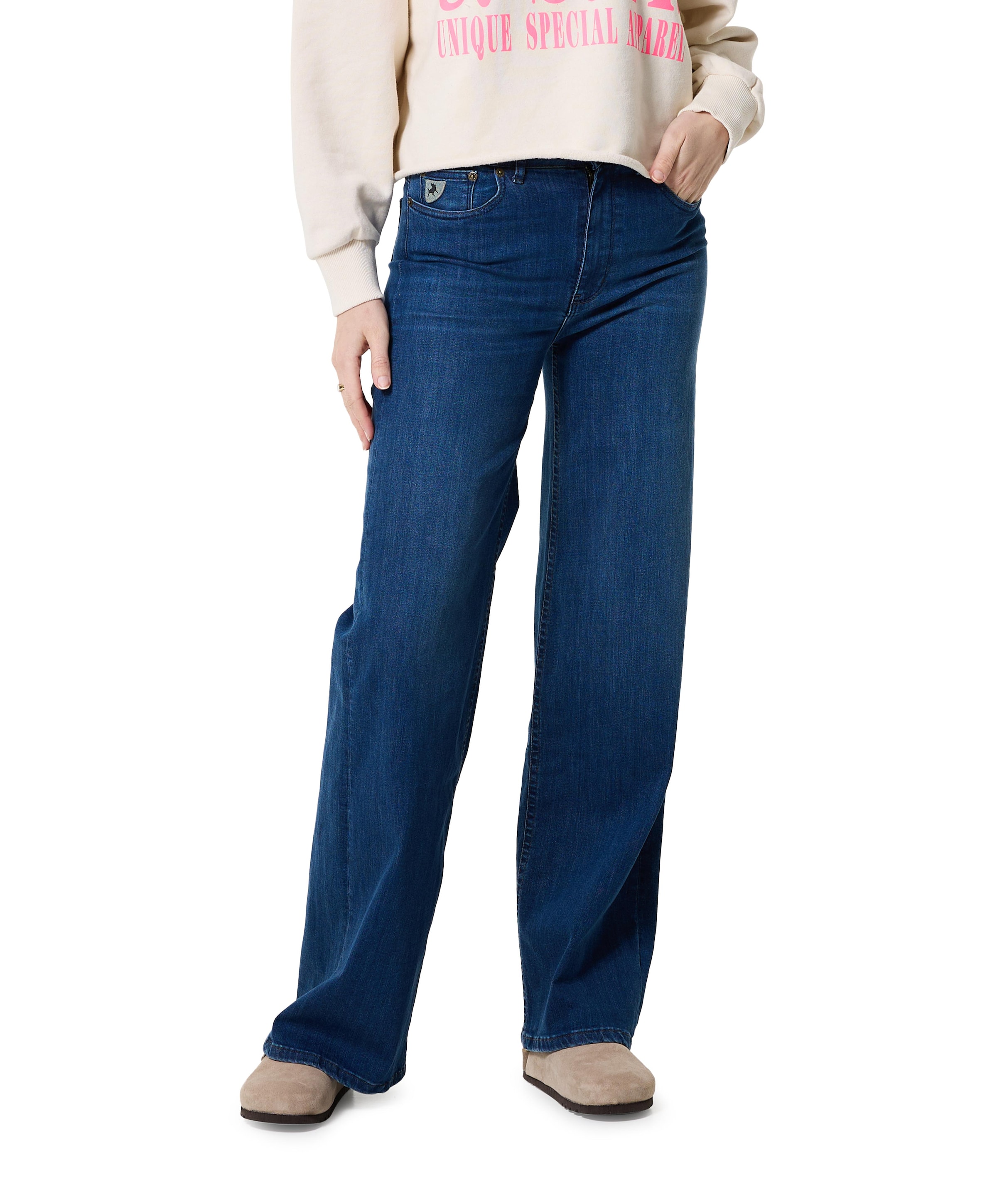 Palazzo 5450 Leia teal dames jeans blauw