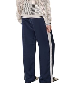 Dare striped satin dames broek blauw