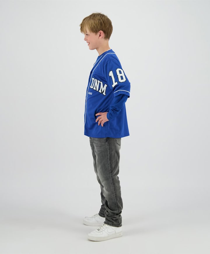 Jongens overhemd korte mouw blauw