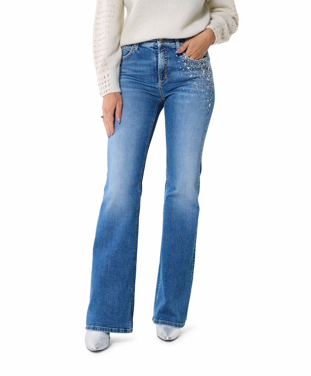Fabienne strass-schmücker L34 jeans blauw