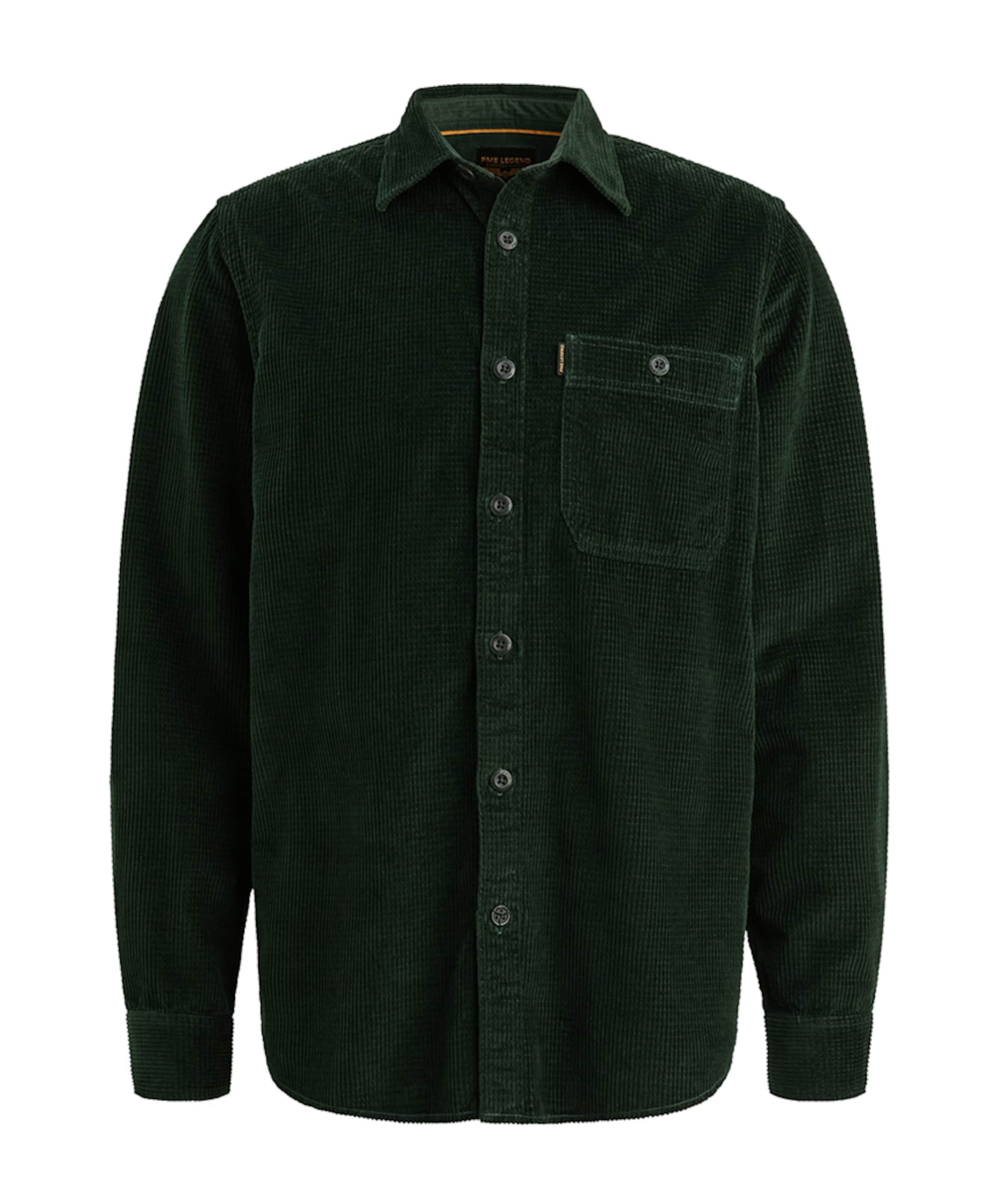 Heren overhemd lange mouw groen