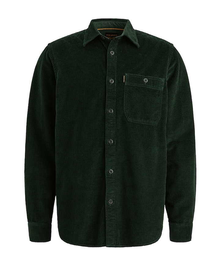 Heren overhemd lange mouw groen