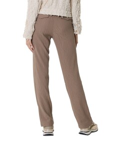 Jacquard wide leg broek beige