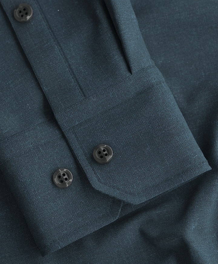 Heren overhemd lange mouw blauw