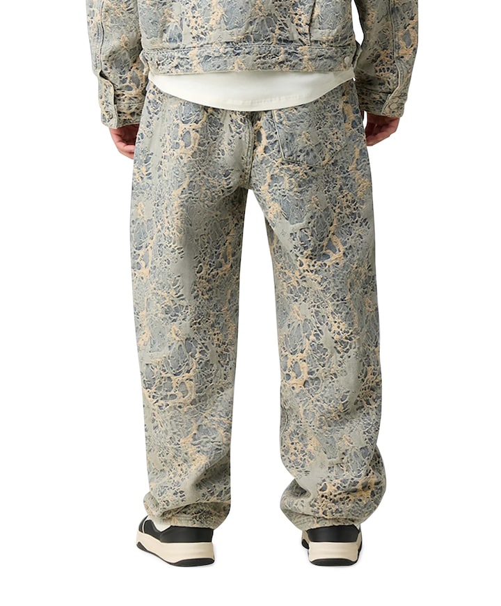 Jacquard heren jeans blauw