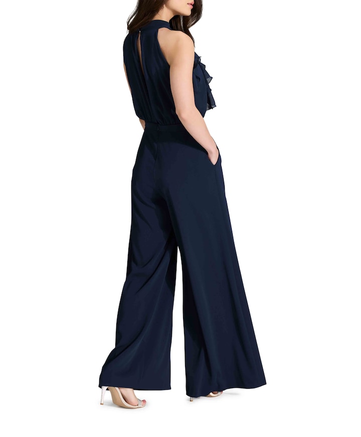 Jumpsuit mit amerikanischem Ausschn blauw