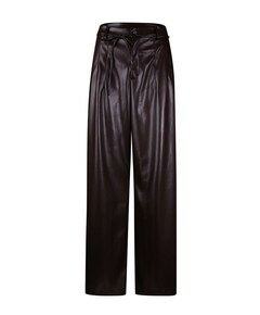 Vegan leather broek bruin