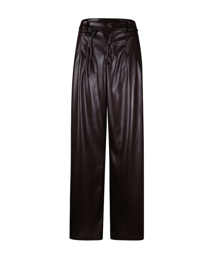 Vegan leather broek bruin