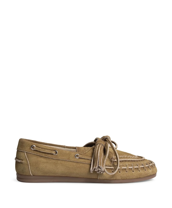 PW44 boat loafer fringe dames loafers beige