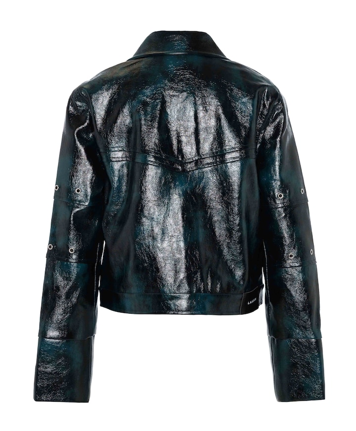 Dames leren jas groen