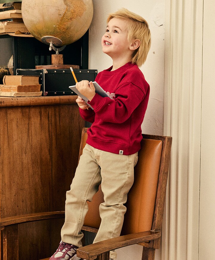 Relaxed Fit Washed jongens broek beige