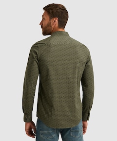 Heren overhemd lange mouw groen