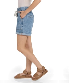 Denim met koordsluiting dames korte broek blauw