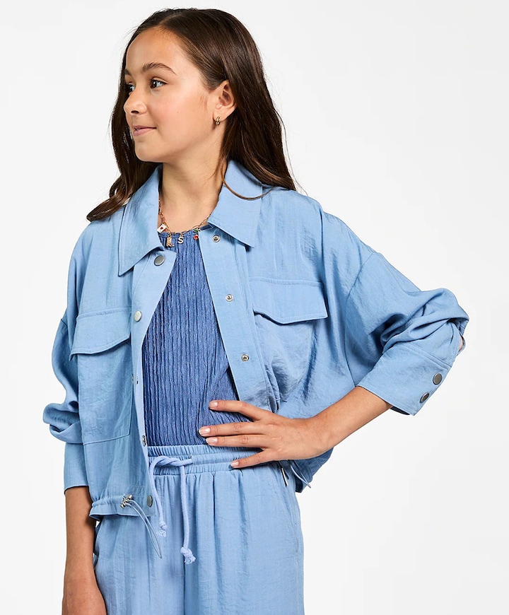 Meisjes blouse lange mouw blauw