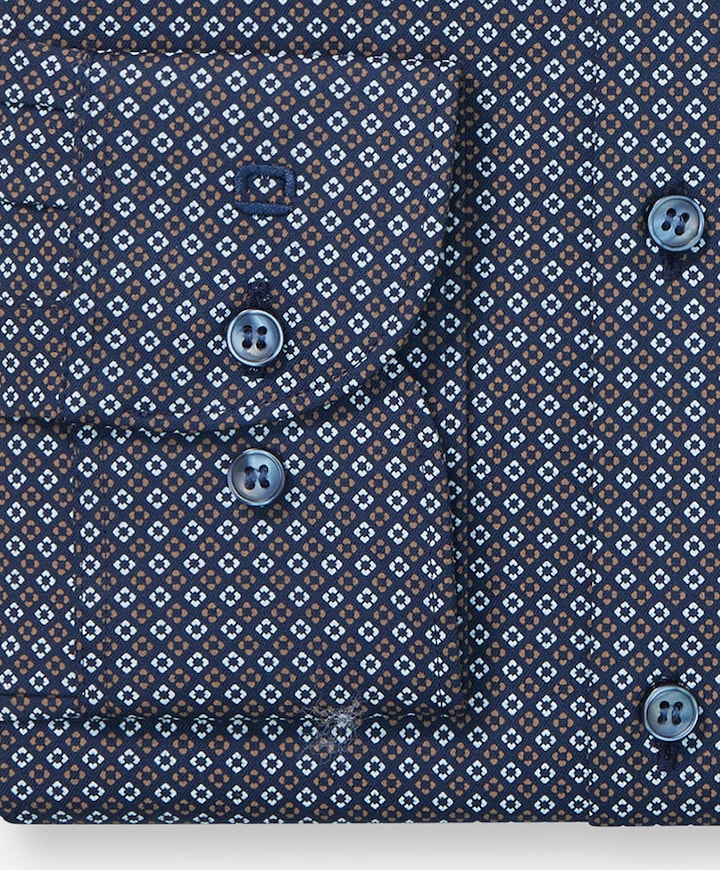 Heren overhemd lange mouw blauw