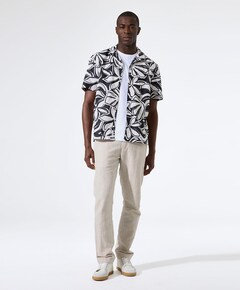 Heren overhemd korte mouw blauw