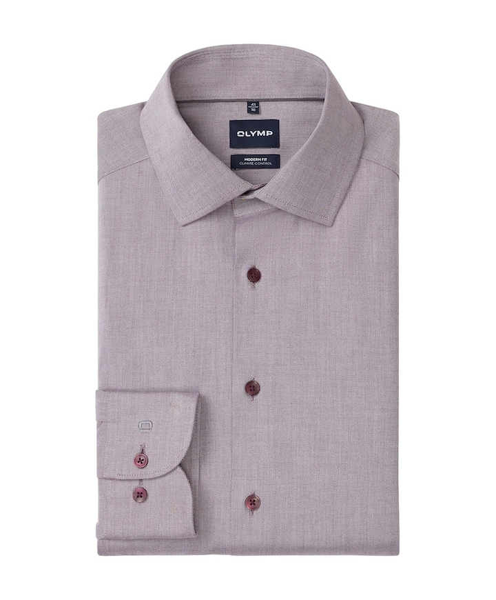Heren overhemd lange mouw bordeaux
