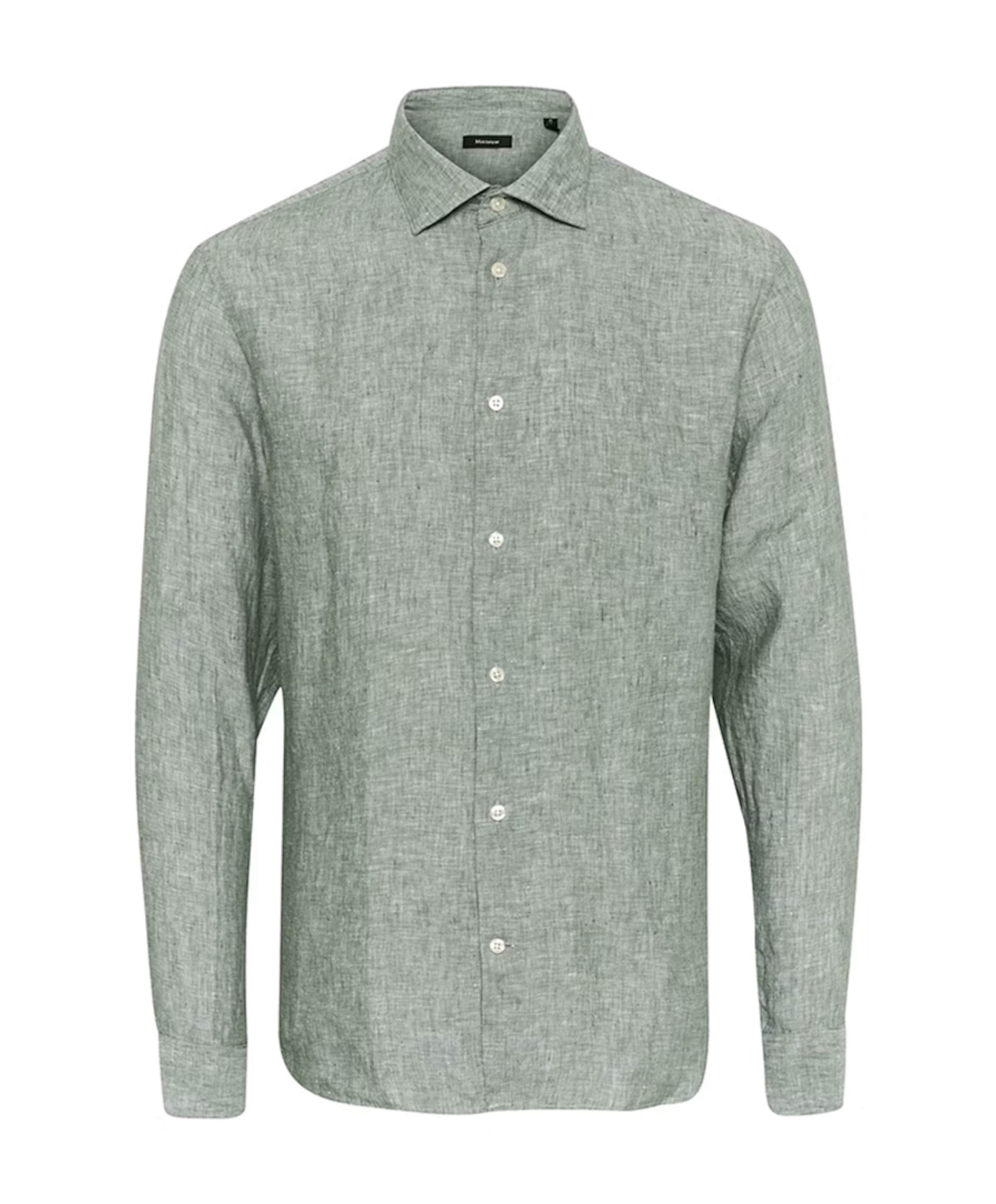 Heren overhemd lange mouw groen