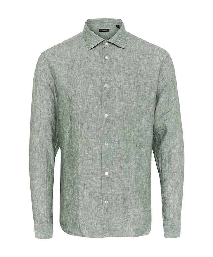 Heren overhemd lange mouw groen