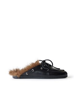 Boat Loafer Mule  dames clogs zwart