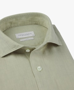 Heren overhemd lange mouw groen