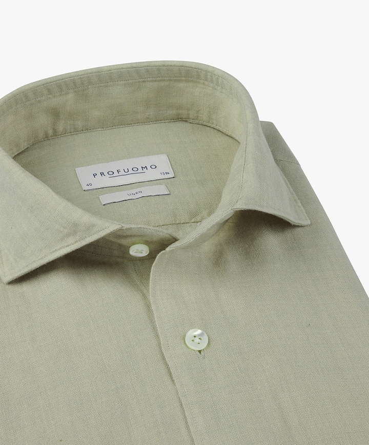 Heren overhemd lange mouw groen