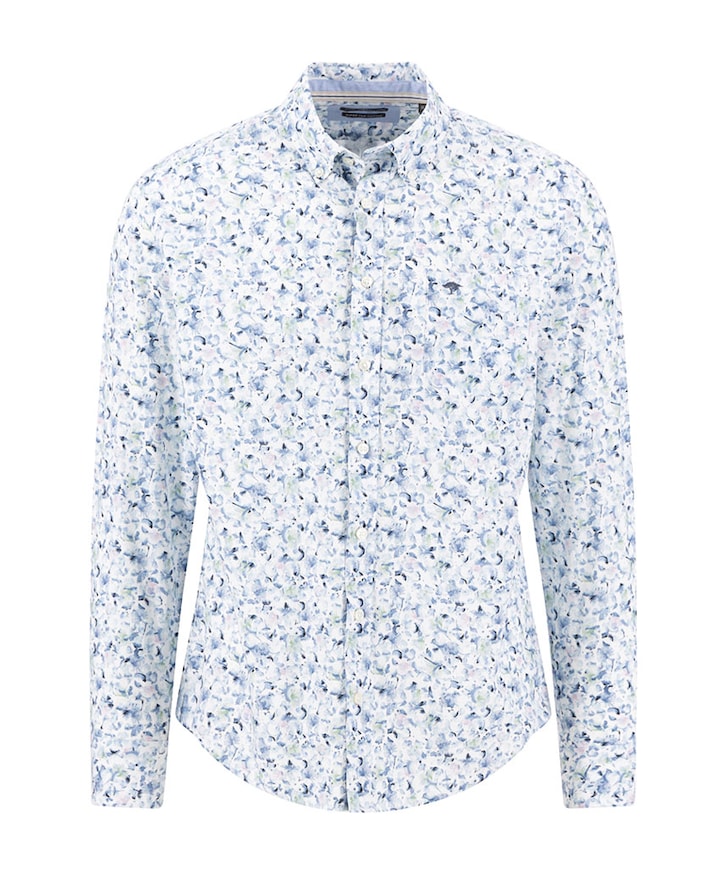 Heren overhemd lange mouw blauw