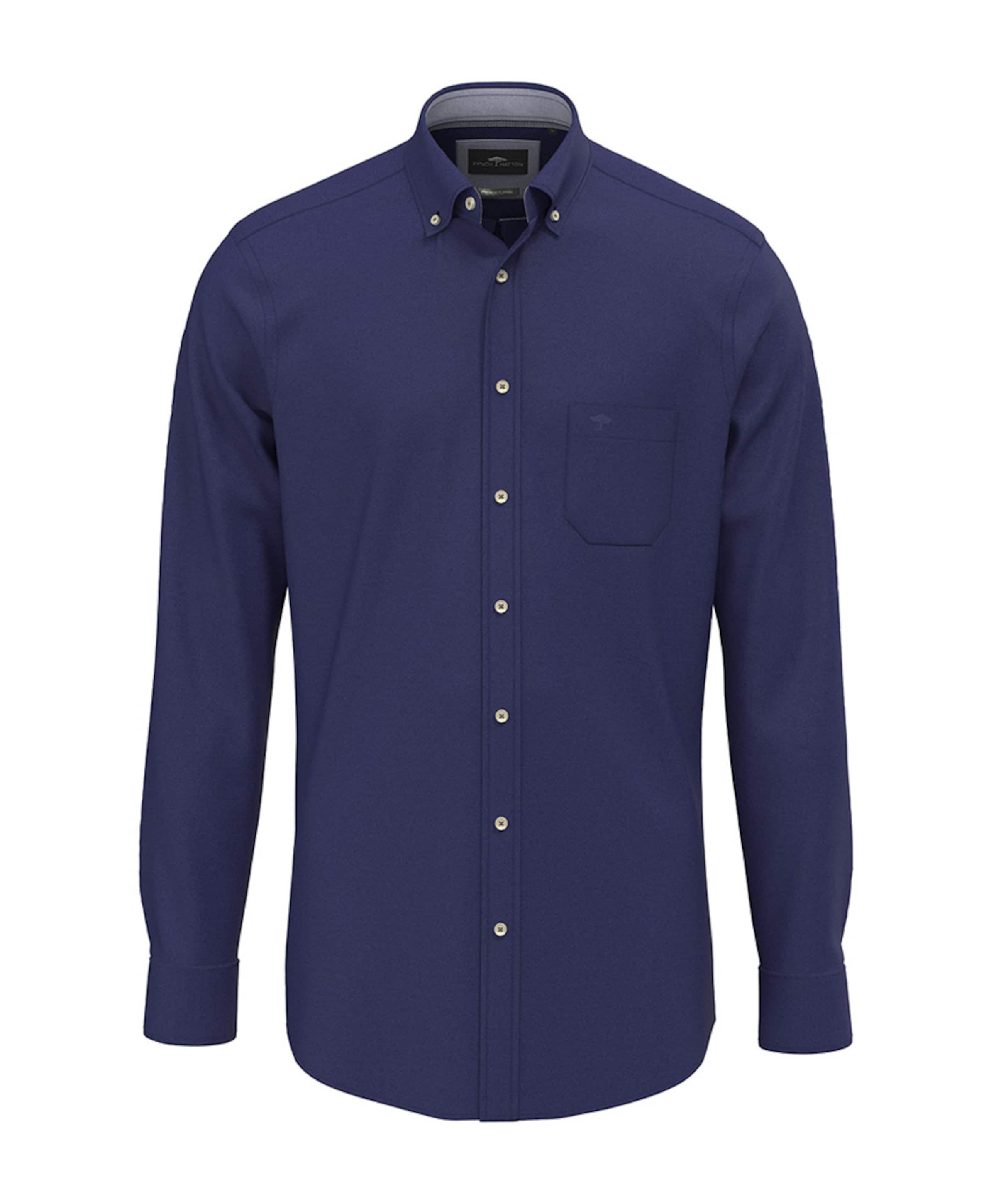 Heren overhemd lange mouw blauw