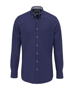 Heren overhemd lange mouw blauw