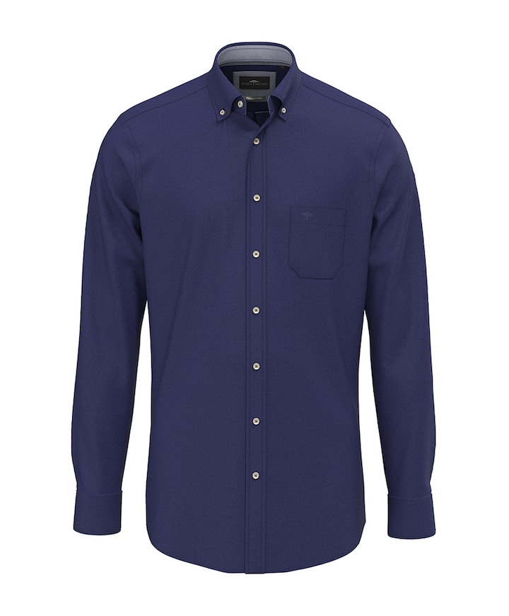 Heren overhemd lange mouw blauw